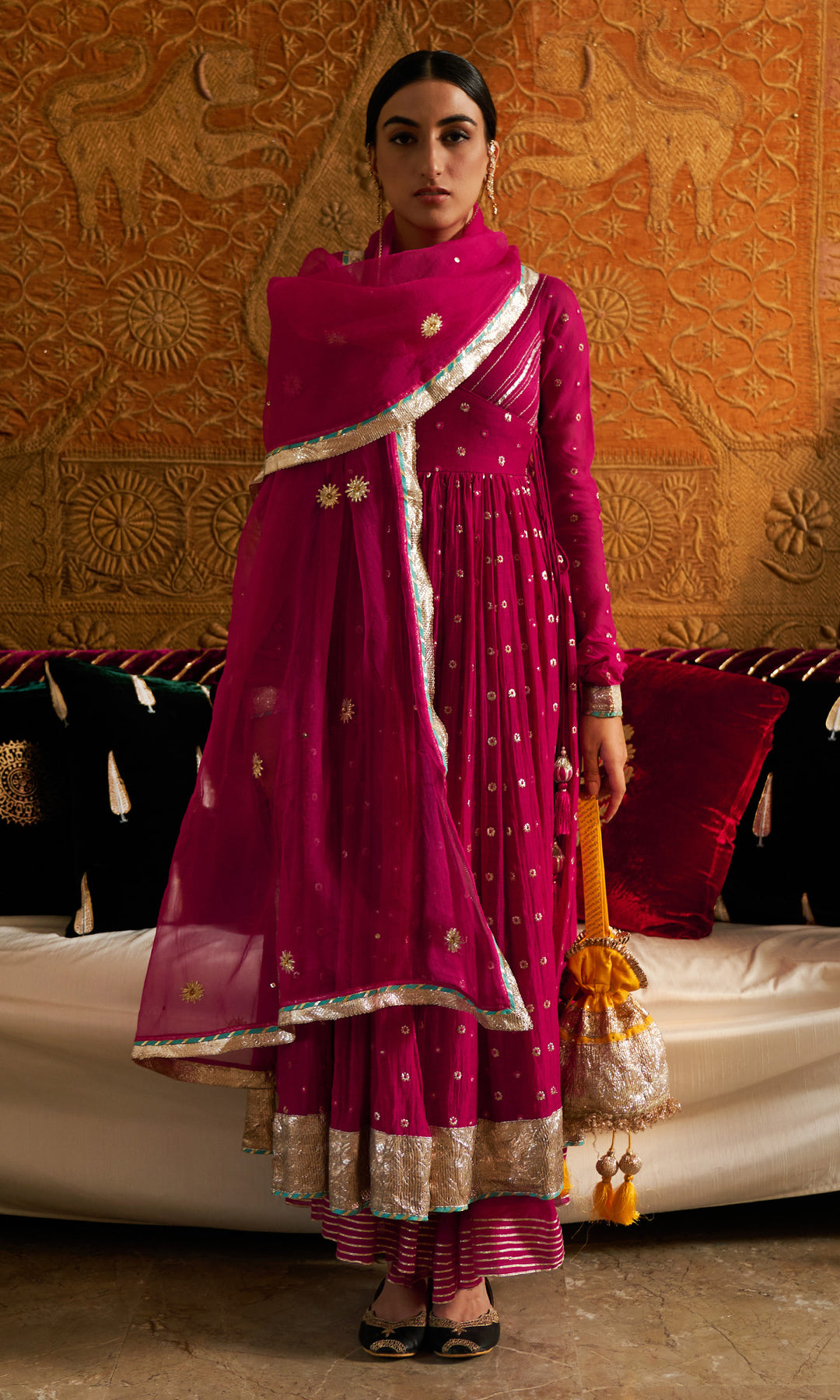 Phillauri Rani Pink Angrakha Style Anarkali With Sharara And Dupatta ...